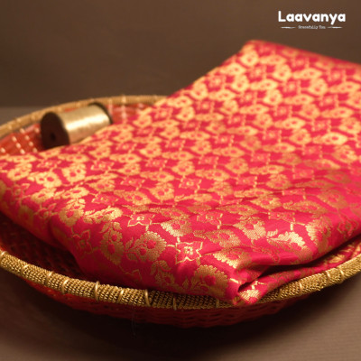 Dark Pink Banarasi Brocade